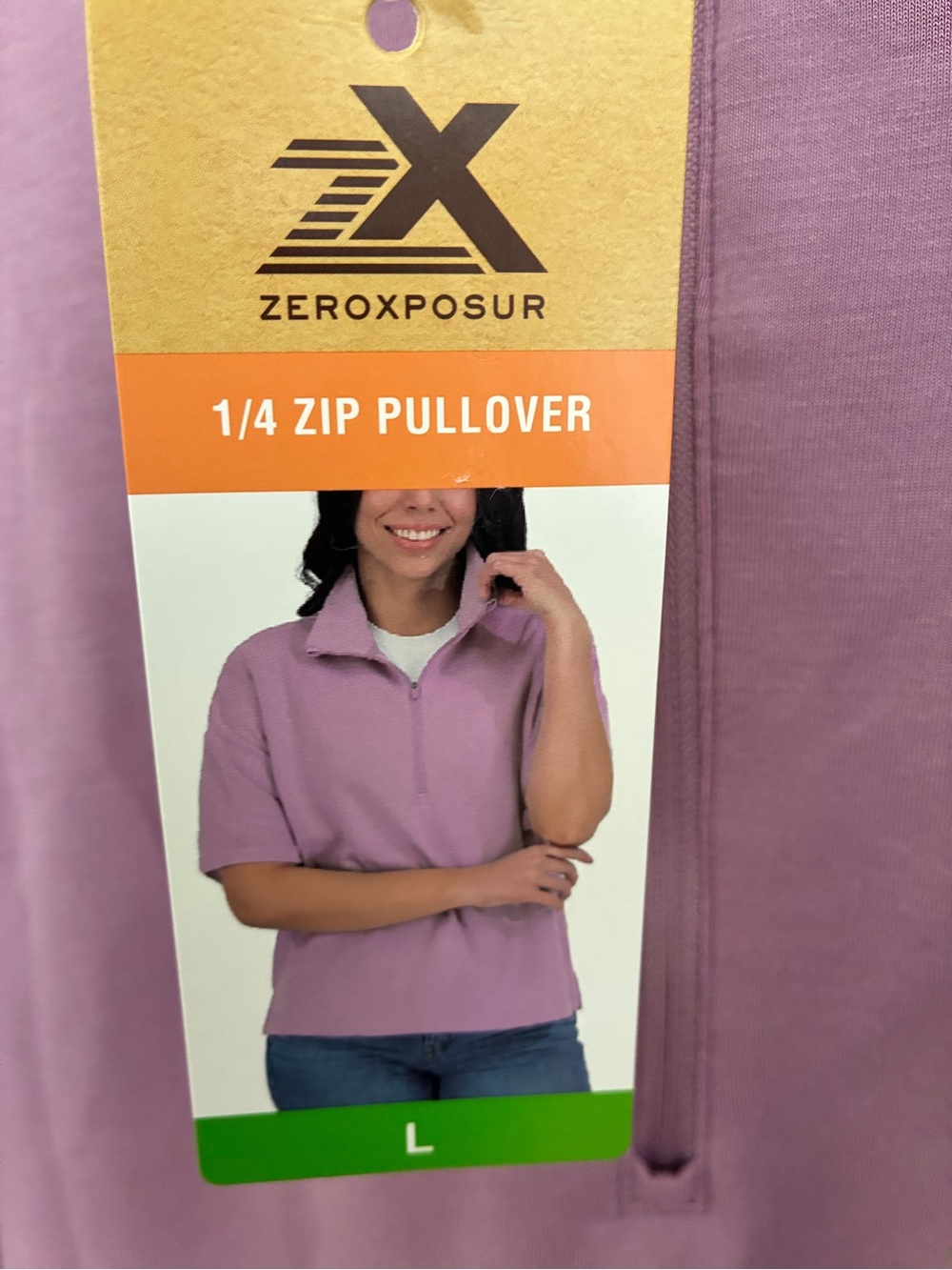 ZeroXposur Lavender 1/4 Zip Pullover, comfort fit, extra soft with stretch.